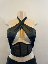 Load image into Gallery viewer, Twisted Black Halter top.
