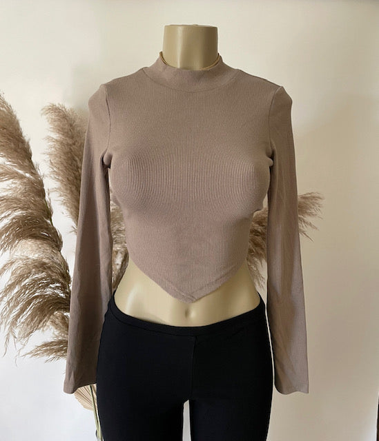 Nude Ribbed Long Sleeve